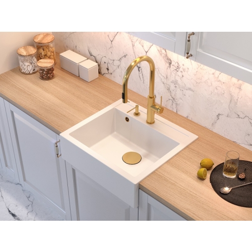 bateria kuchenna z wyciąganą wylewką i ze zmianą strumienia wody Jennifer złota